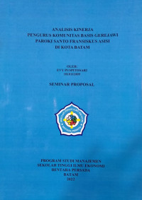 Image of ANALISIS KINERJA PENGURUS KOMUNITAS BASIS GEREJAWI PAROKI SANTO FRANSISKUS ASISI