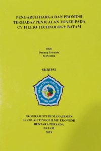 Image of PENGARUH HARGA DAN PROMOSI TERHADAP PENJUALAN TONER PADA CV FILLIO TECHNOLOGY BATAM